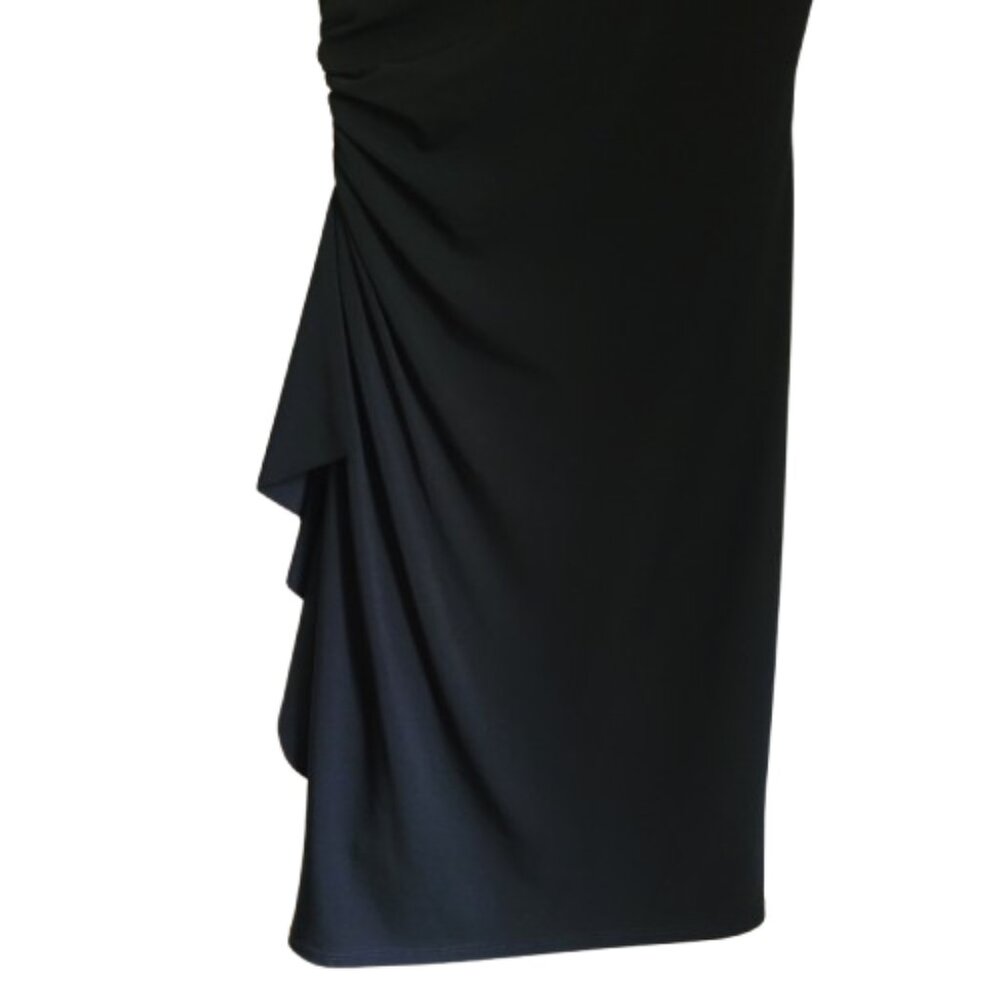 White House Black Market Black Ruched Cocktail Dress Womens Size 4 Sleeveless - Picture 7 of 7